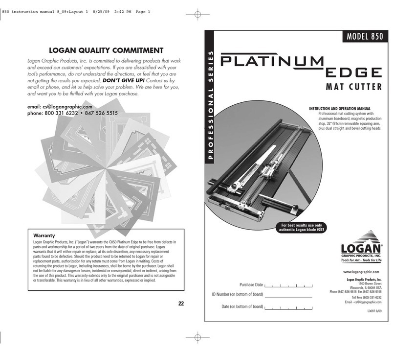 Logan Graphic Products Platinum Edge 850 Instruction and operation manual