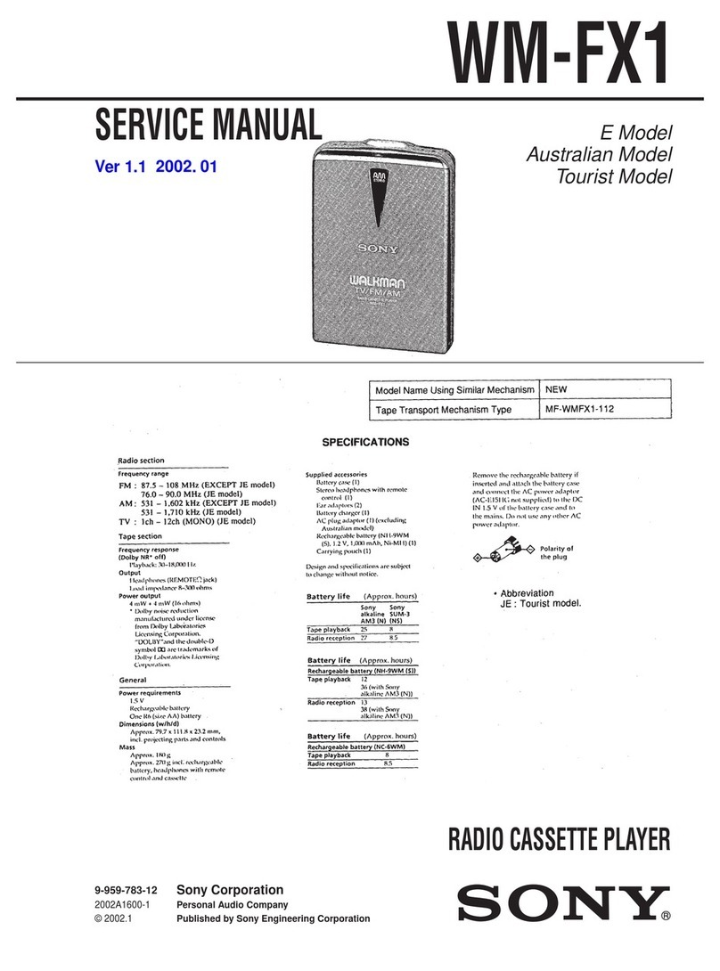 Sony WM-FX1 Service manual