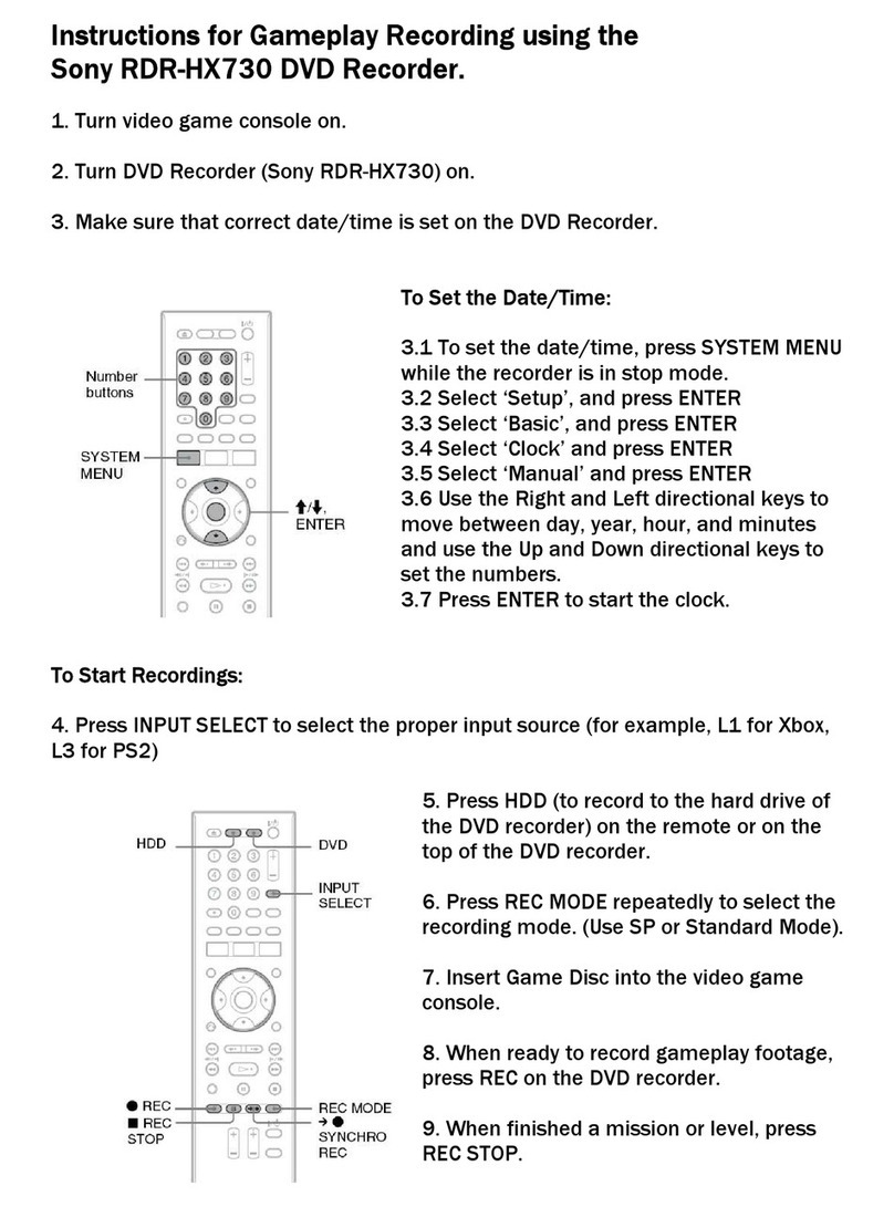 Sony RDR-HX730 Function guide