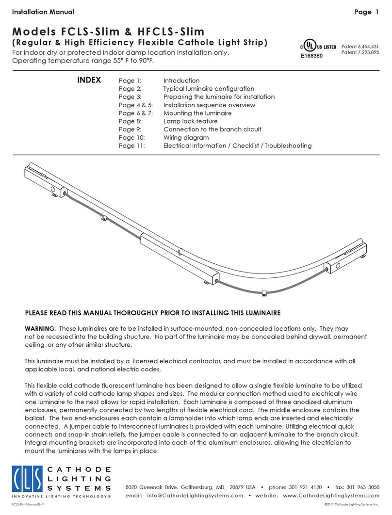 Cathode Lighting Systems FCLS-Slim installation manual