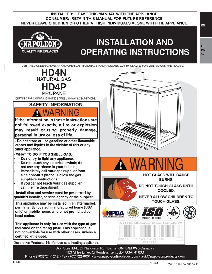 Napoleon HD4N Installation and operating instructions Napoleon HD4N Installation and operating instructions