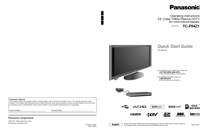 Panasonic Viera TC-P54Z1 User manual