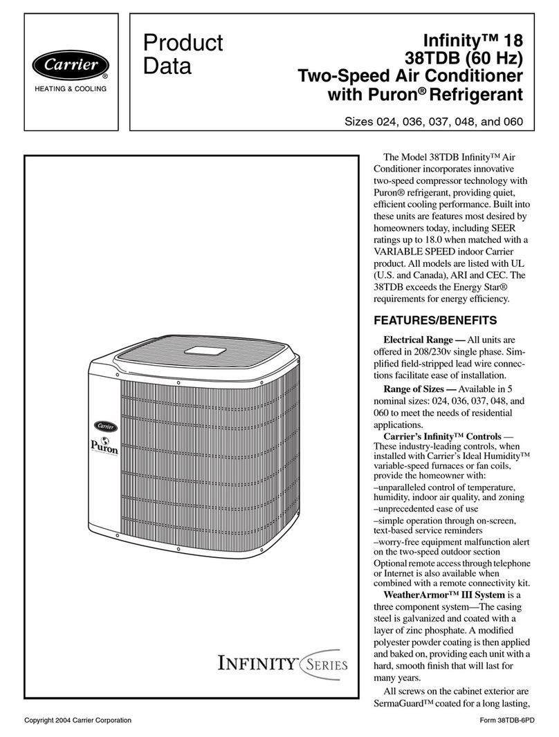 Carrier 38TDB Operation manual