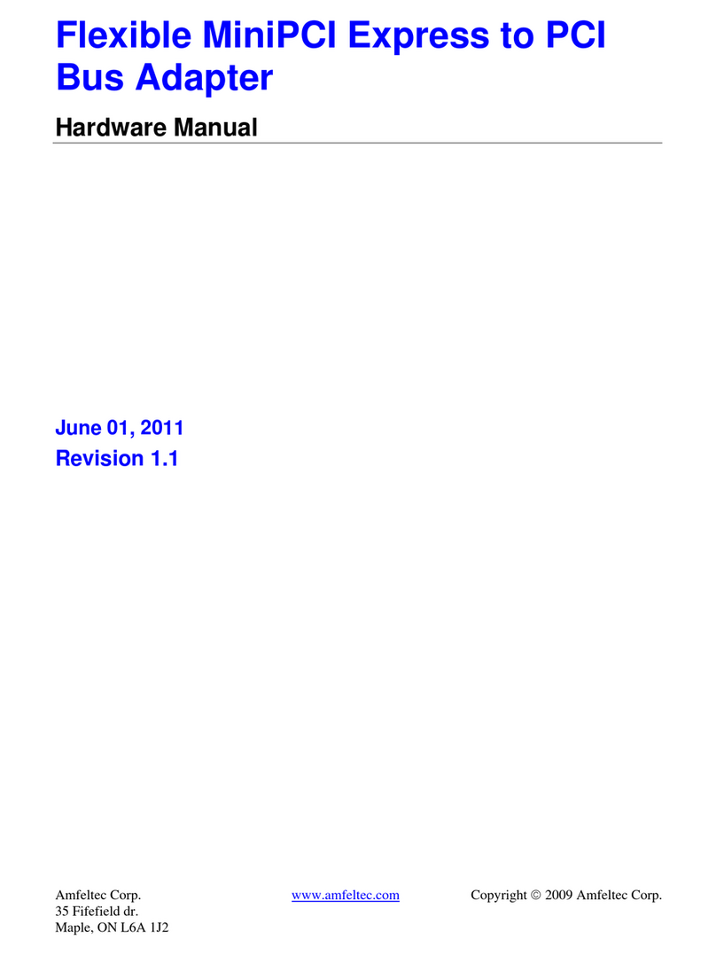 Amfeltec Corp. Flexible MiniPCI Express to PCI Bus Adapter Hardware manual