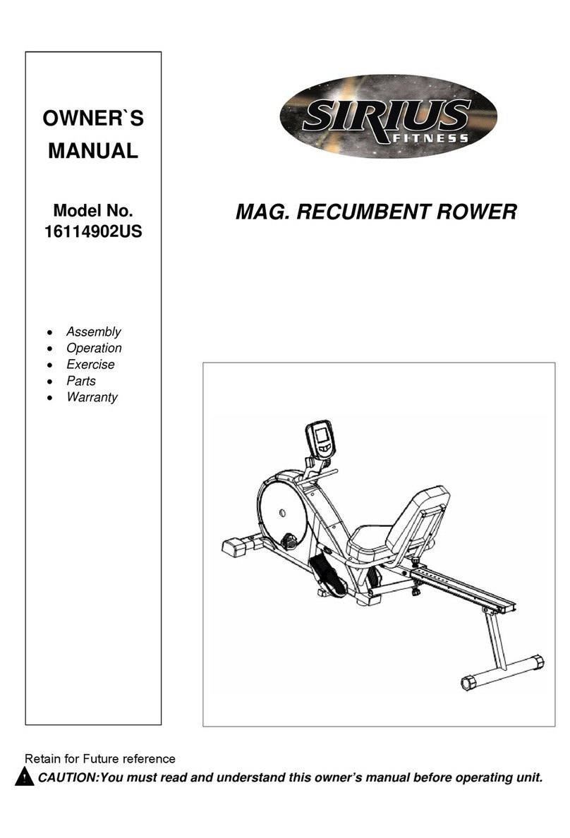 Sirius Fitness 16114902US owner's manual