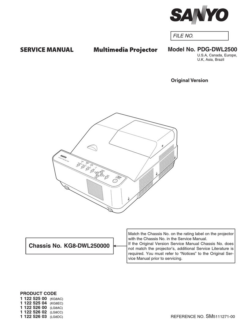 Sanyo PDG-DWL2500 - 2500 Lumens User manual