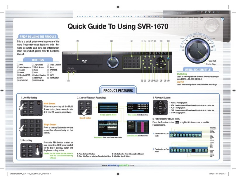 Samsung SVR-1670 quick guide