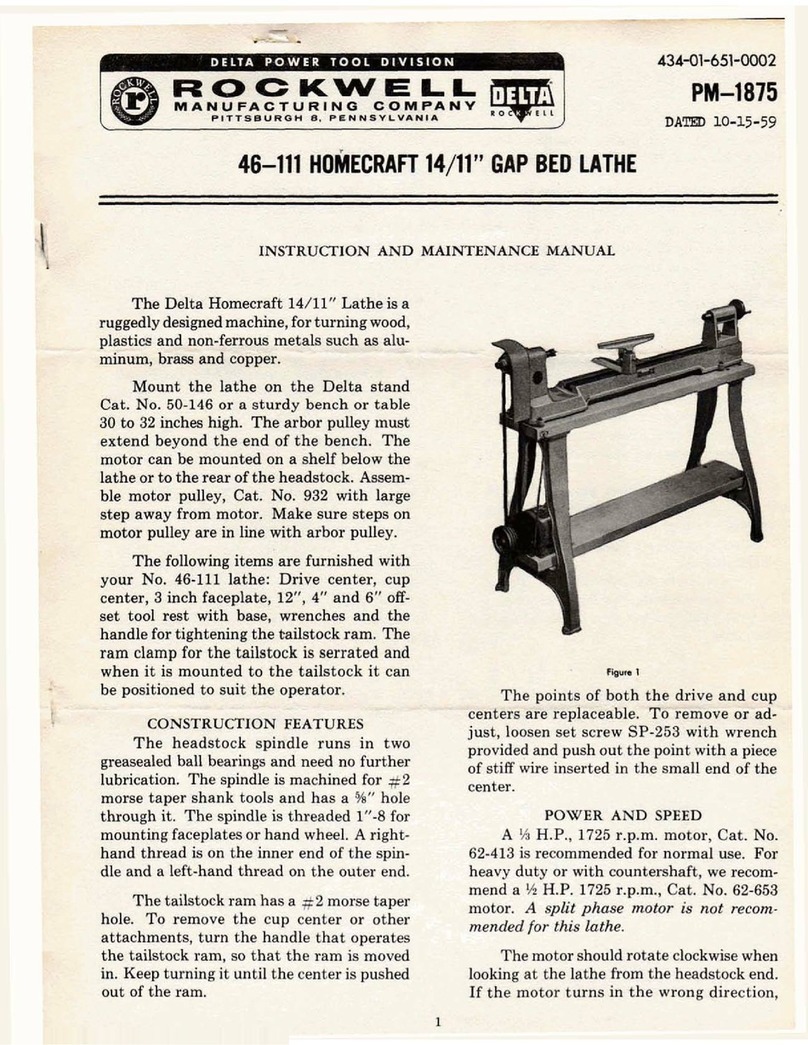 Delta PM-1875 Instruction and maintenance manual
