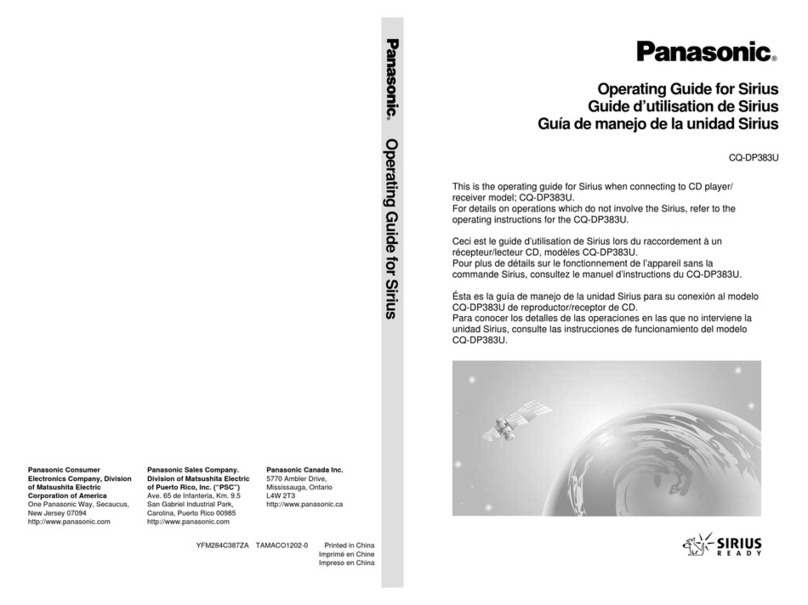 Panasonic CQDP383U - AUTO RADIO/CD DECK operating guide Panasonic CQDP383U - AUTO RADIO/CD DECK operating guide