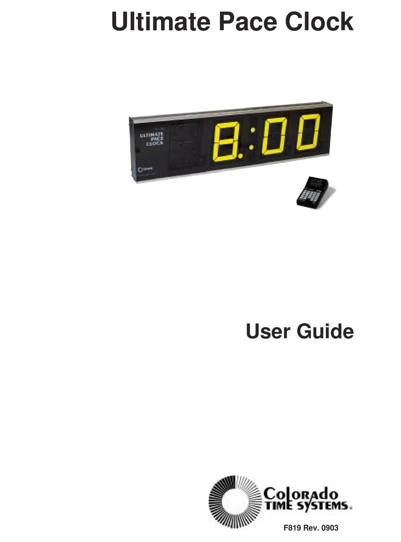 Colorado time systems Ultimate Pace Clock User manual Colorado time systems Ultimate Pace Clock User manual