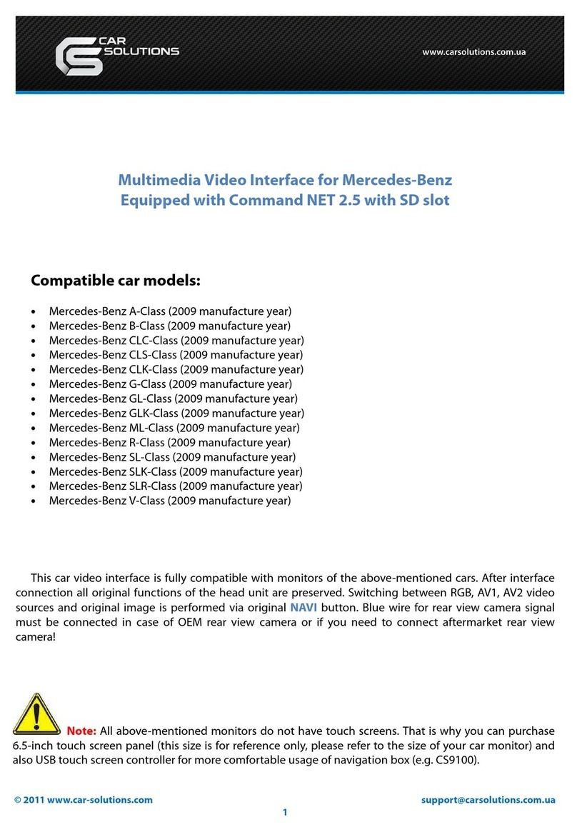 Car Solutions Multimedia Video Interface installation guide