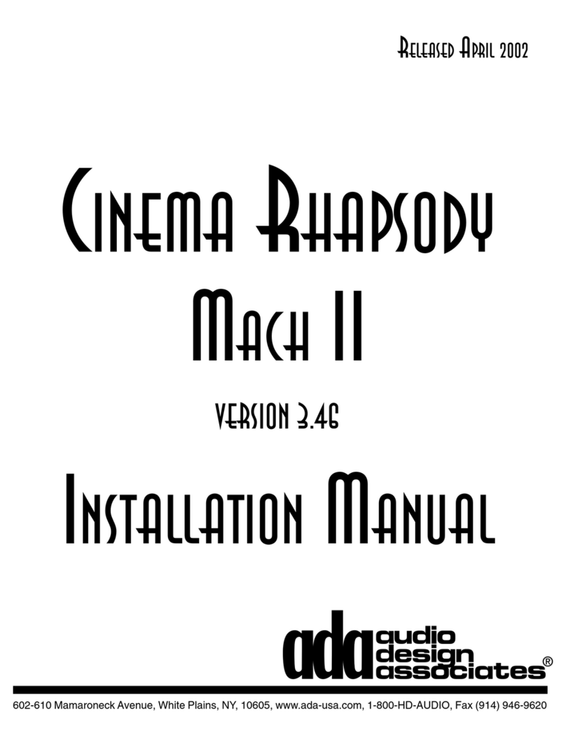 A/DA Cinema Rhapsody Mach II User manual