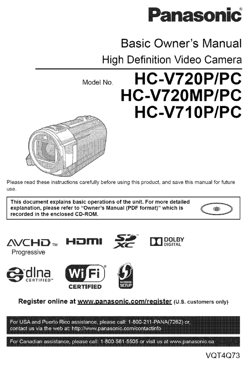 Panasonic HC-V720P Installation and service instructions