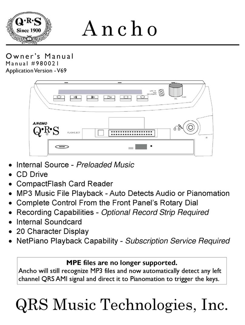 QRS Music Technologies Ancho owner's manual