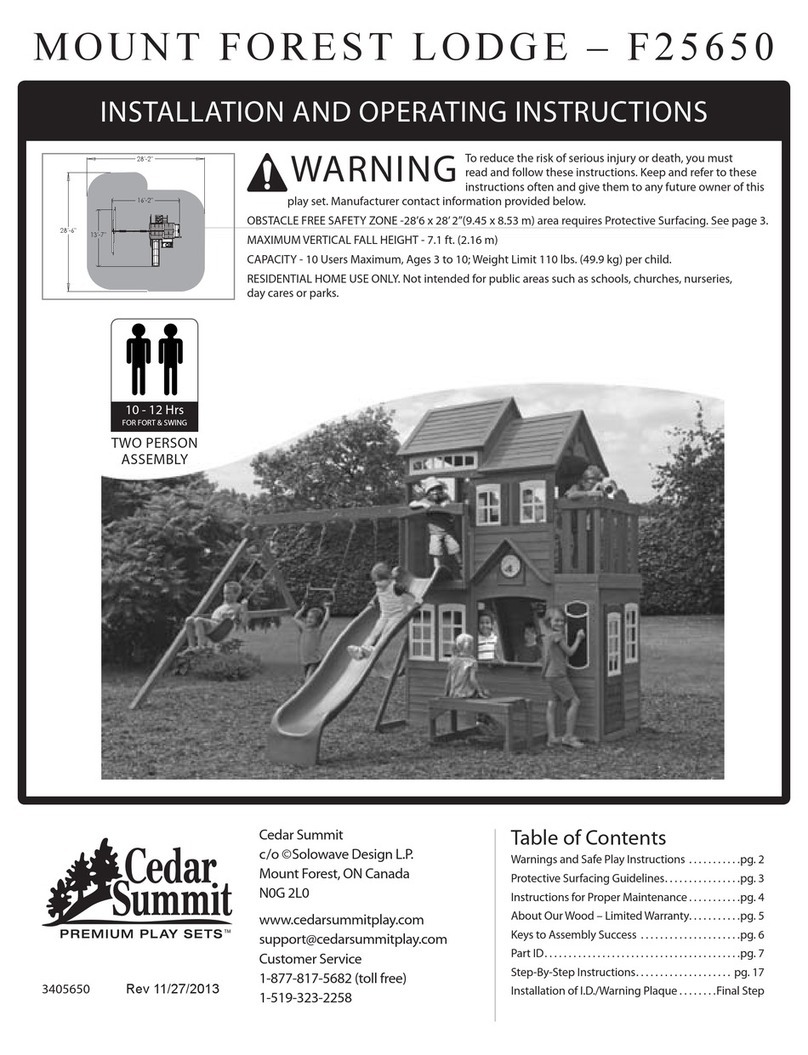 Cedar Summit F25650 Installation and operating instructions Cedar Summit F25650 Installation and operating instructions