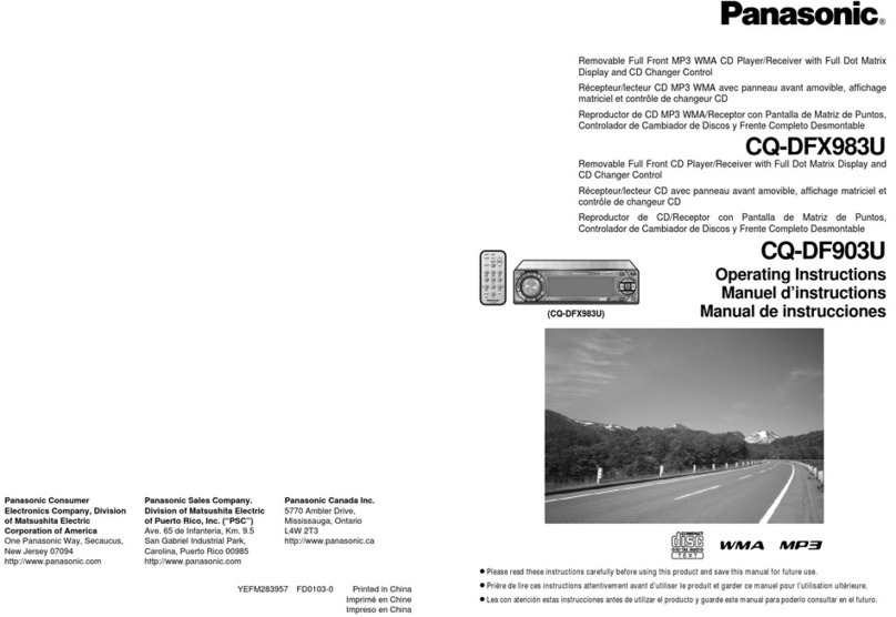 Panasonic CQDFX983U - AUTO RADIO/CD DECK User manual