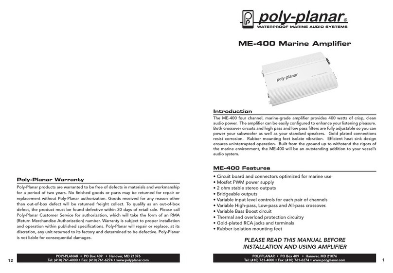 poly-planar ME-400 User manual poly-planar ME-400 User manual