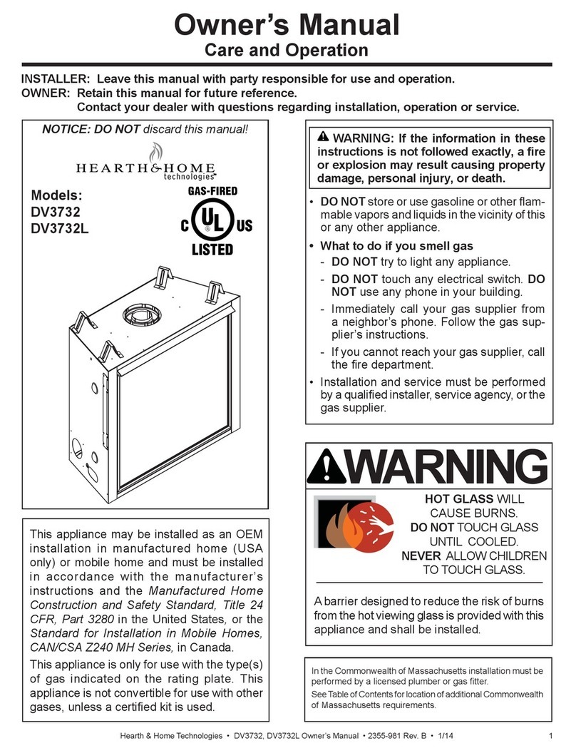 Hearth & Home DV3732 owner's manual Hearth & Home DV3732 owner's manual