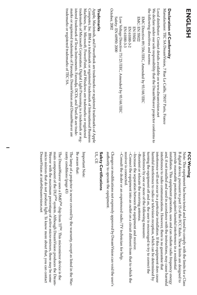 Dream Vision projector User manual