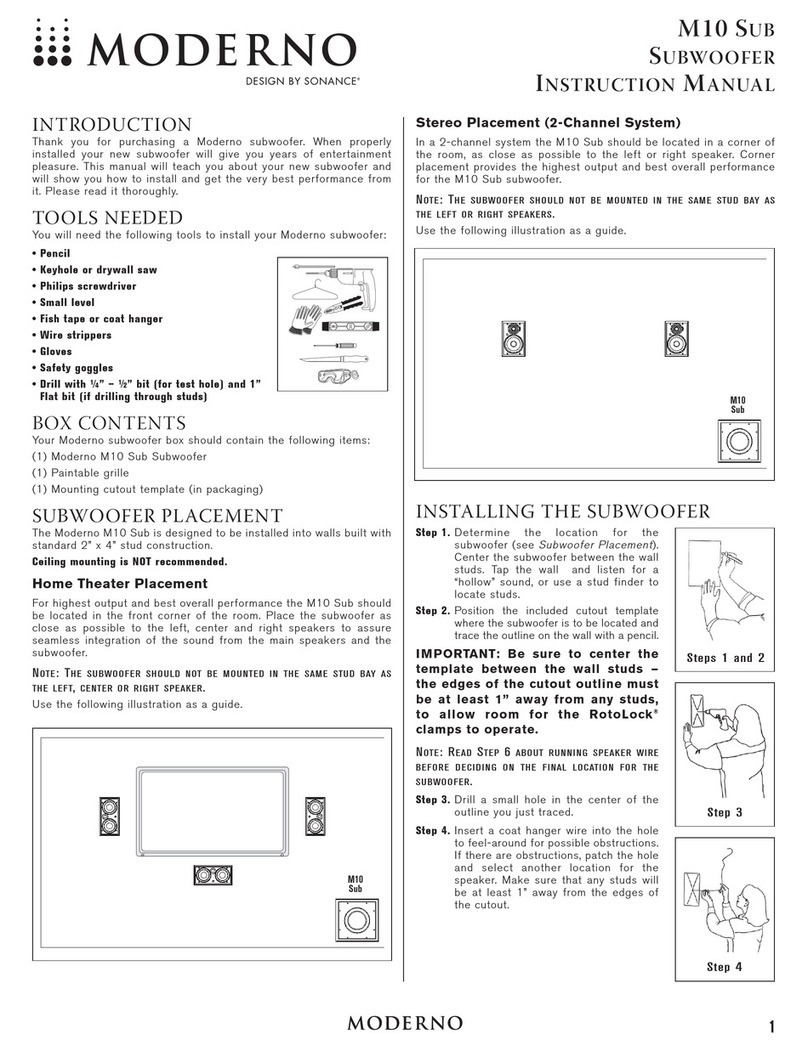 Moderno M10 SUB instruction manual