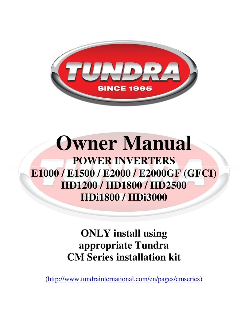 Tundra E-1000 owner's manual