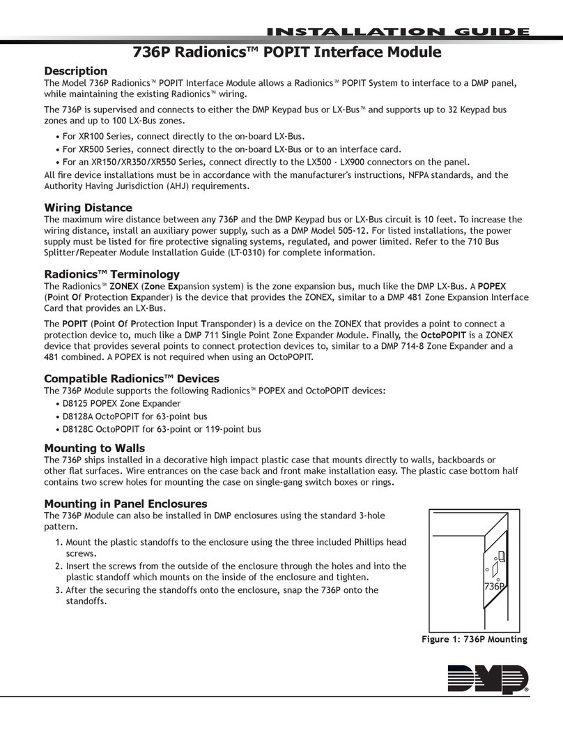 DMP Electronics 736P Radionics installation guide