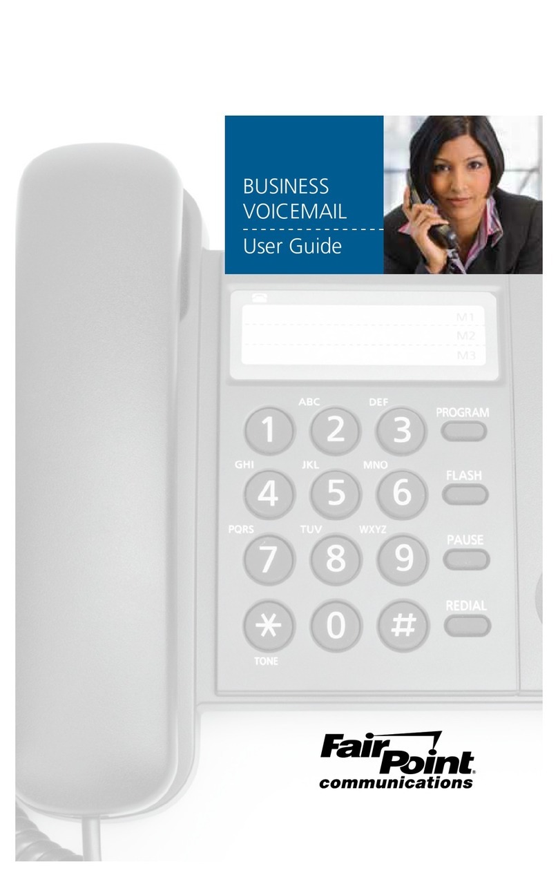 FairPoint BUSINESS VOICEMAIL User manual