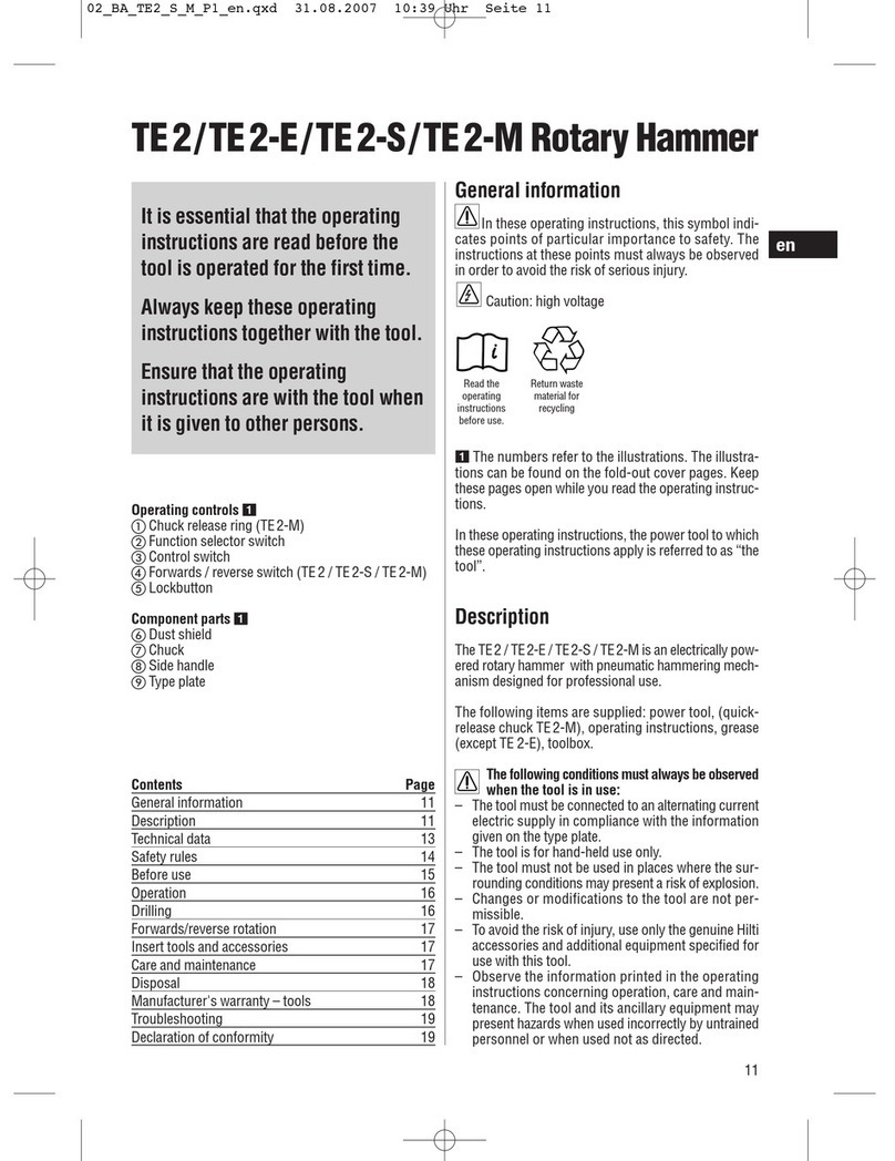 Hilti TE2 User manual Hilti TE2 User manual