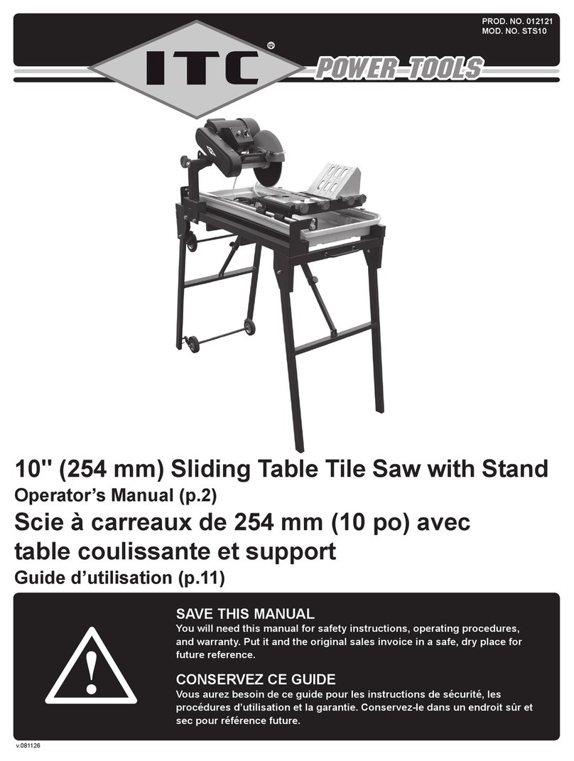 ITC Tile Saw Operator's manual
