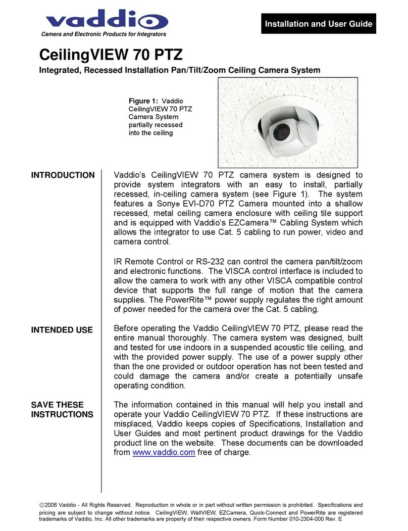 VADDIO CeilingVIEW 70 PTZ User manual