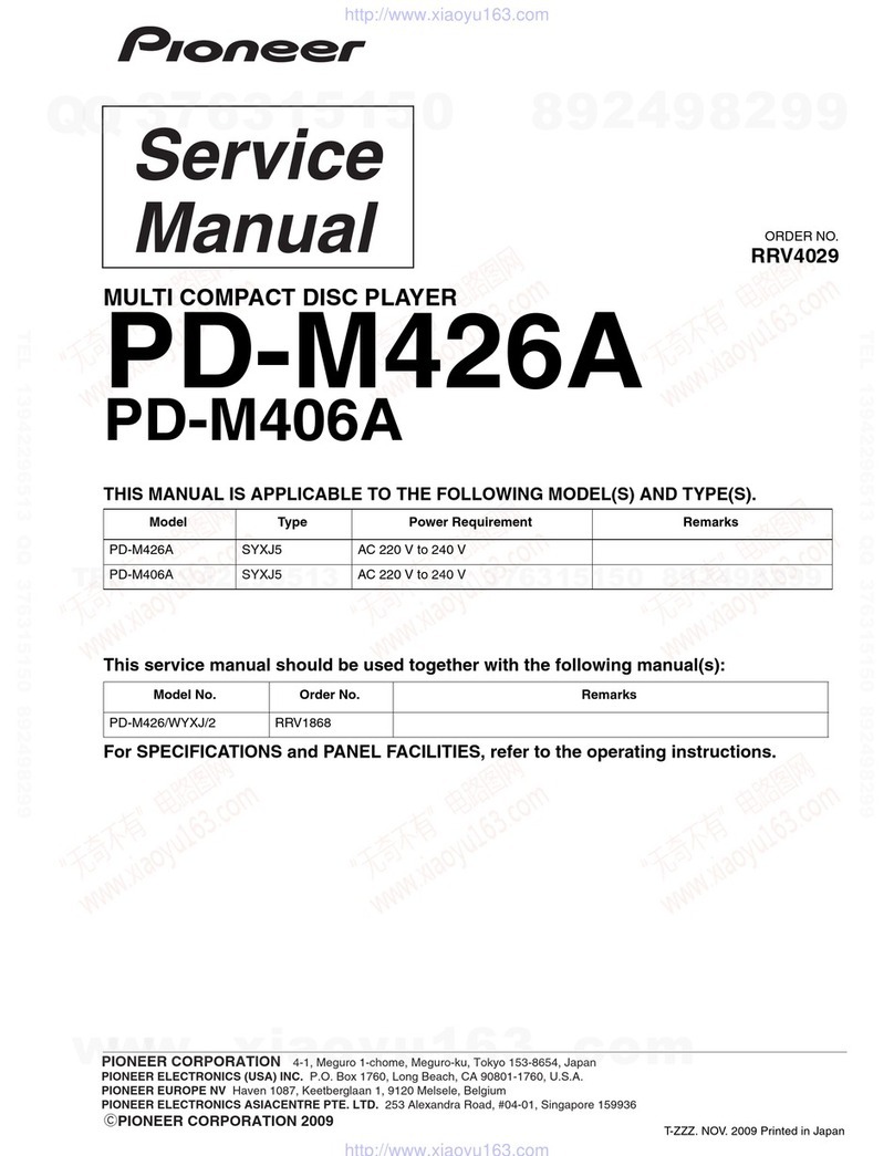 Pioneer PD-M406A Service manual