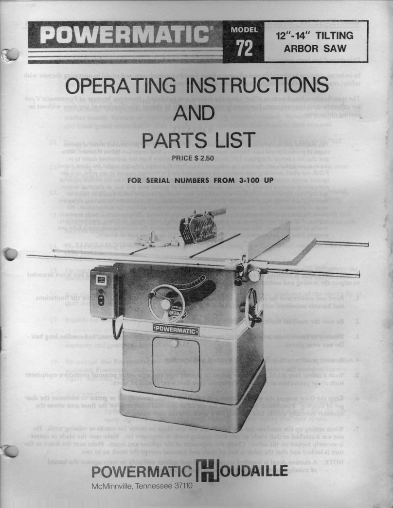 Powermatic 72 Use and care manual