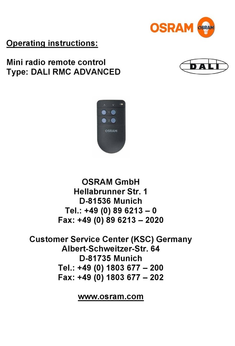 Osram DALI RMC ADVANCED operating instructions