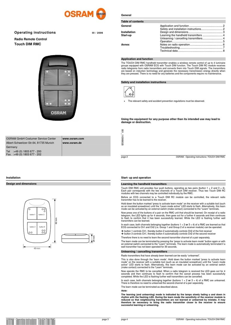 Osram Touch DIM RMC User manual