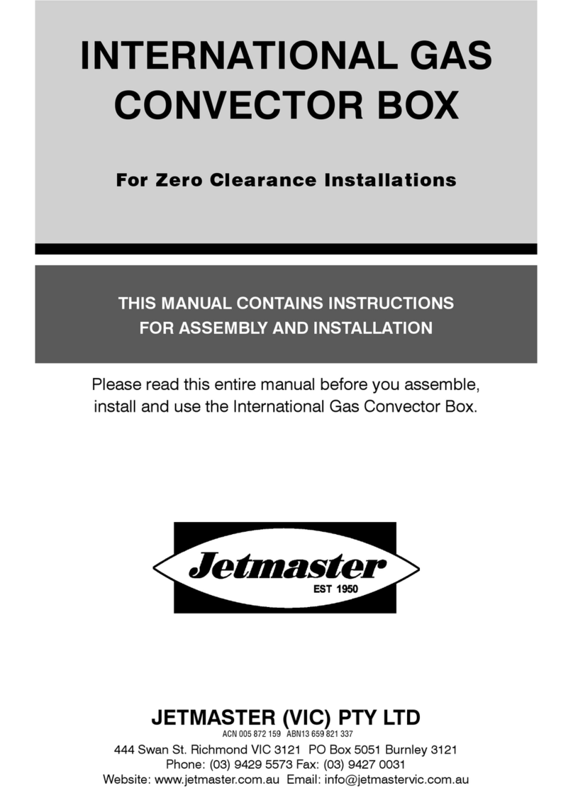 Jetmaster INTERNATIONAL GAS CONVECTOR BOX Instructions for assembly and installation