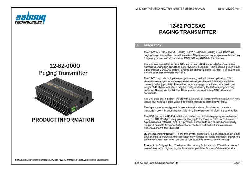 Salcom 12-62 POCSAG User manual