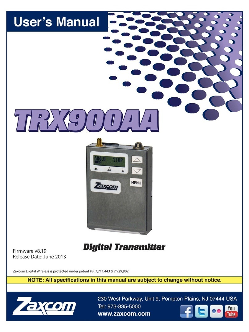 Zaxcom TRX900AA User manual