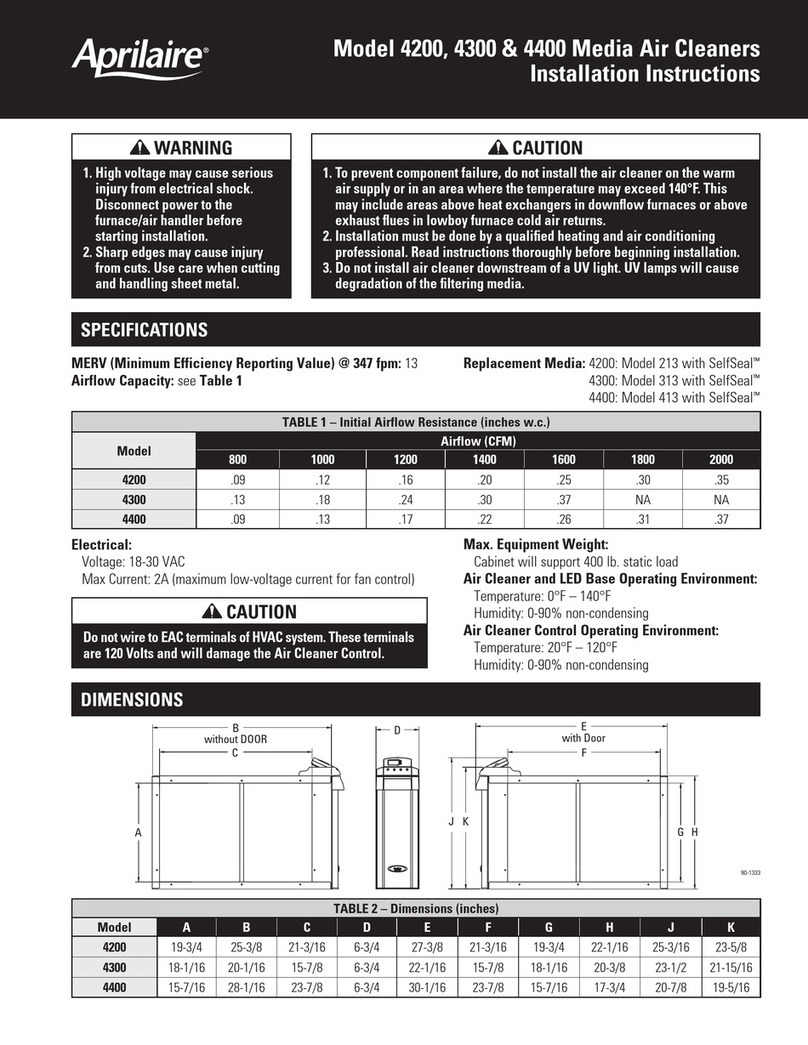 Apriaire 4200 installation instructions