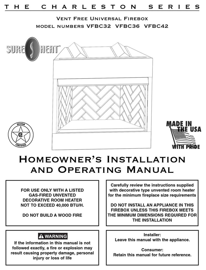 Sure Heat CHARLESTON VFBC32 Installation and operating manual Sure Heat CHARLESTON VFBC32 Installation and operating manual