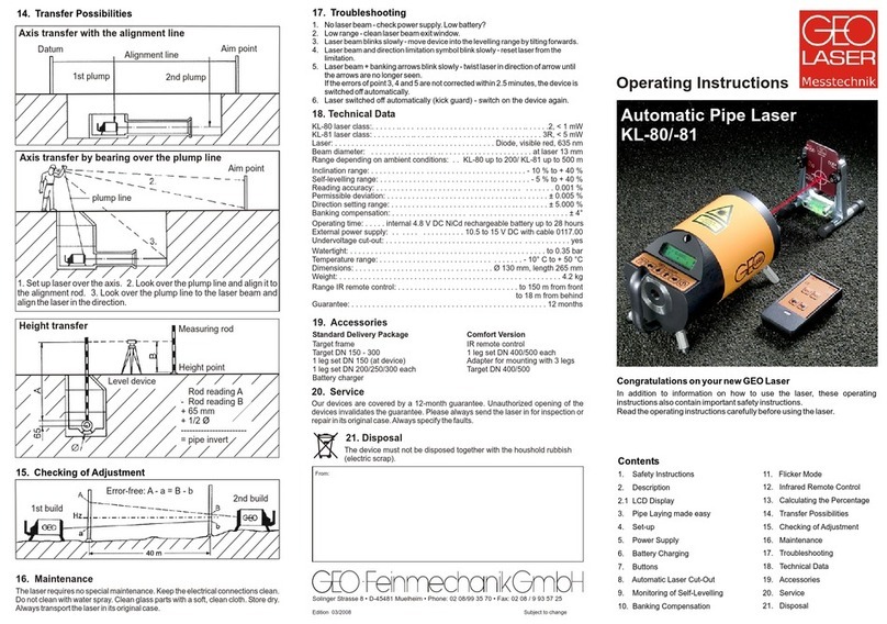 Geo KL-80 operating instructions