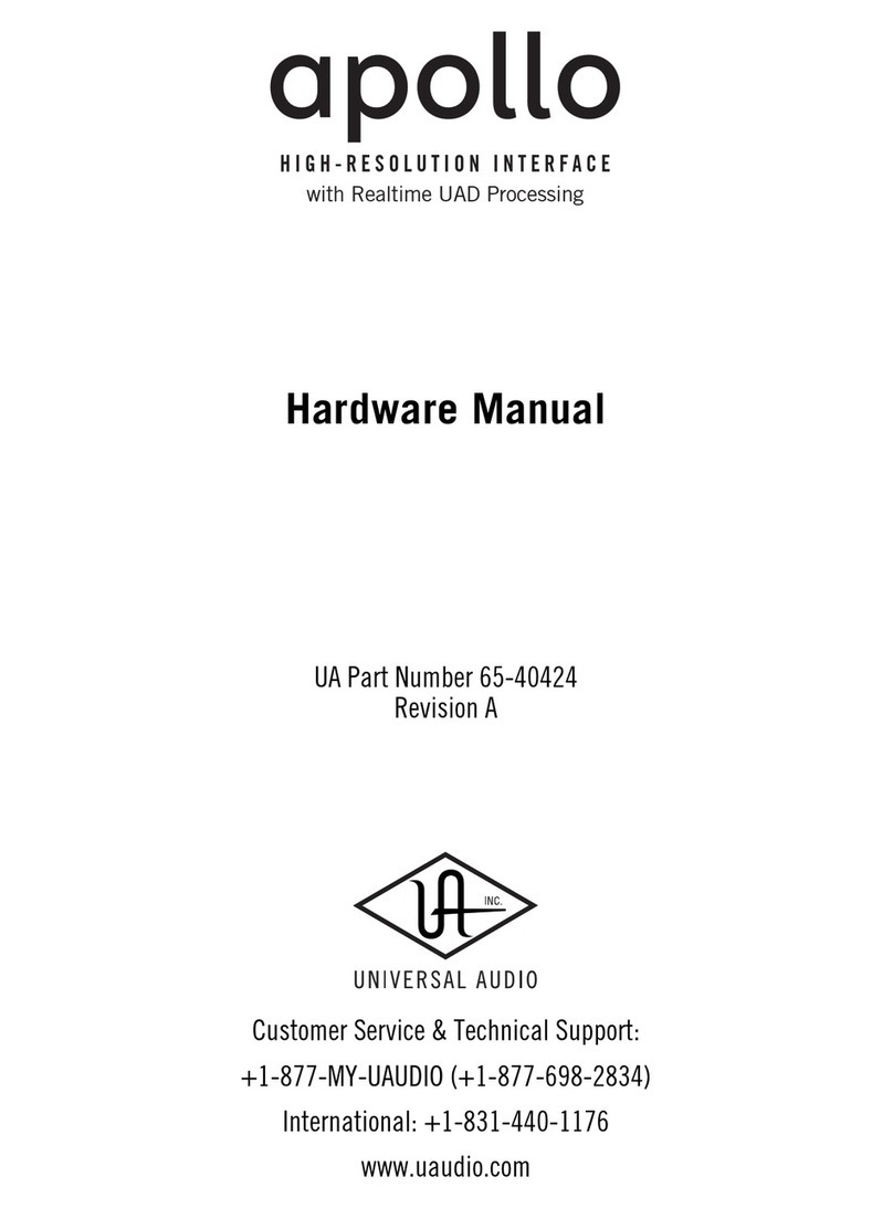 Universal Audio Apollo Hardware manual
