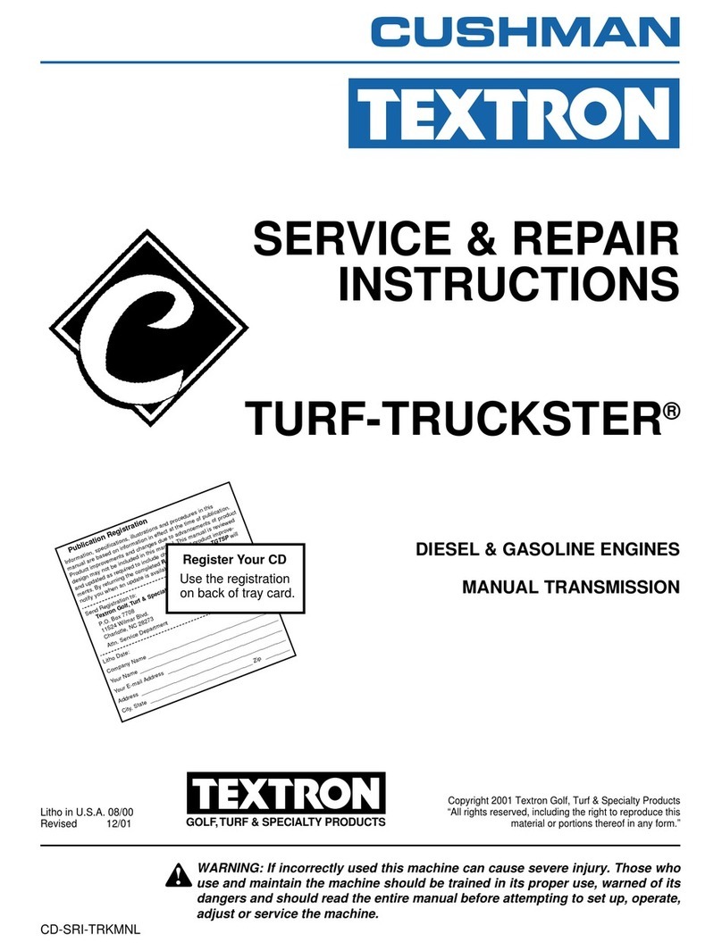 Cushman TURF-TRUCKSTER Operating instructions