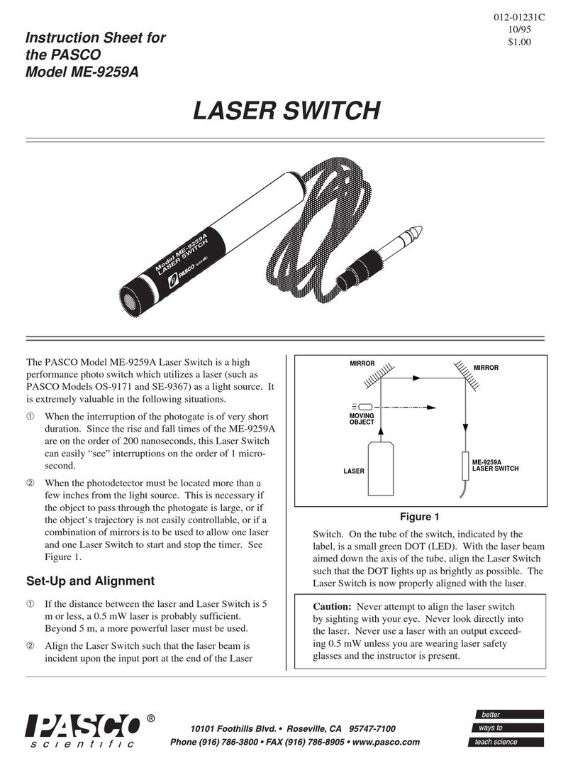 PASCO ME-9259A instruction sheet