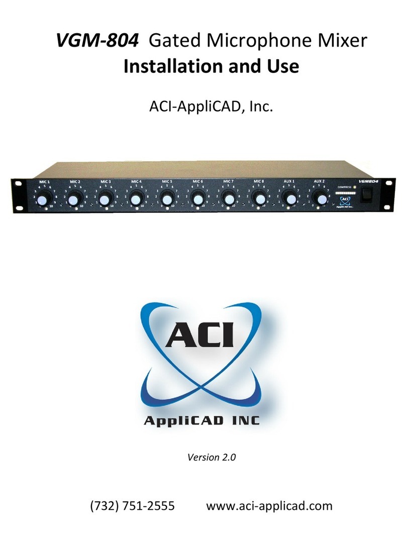 aci VGM-804 Installation and use manual