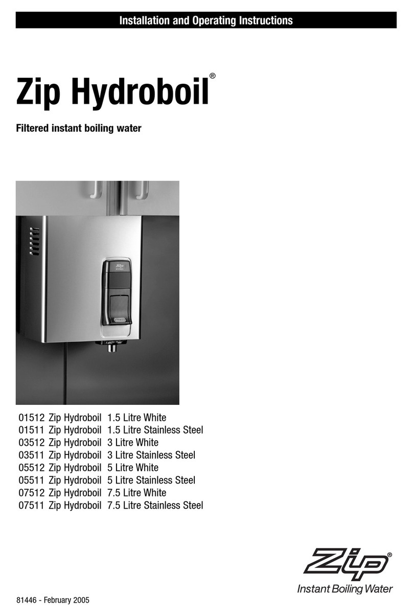 Zip Hydroboil 01512 Installation and operating instructions
