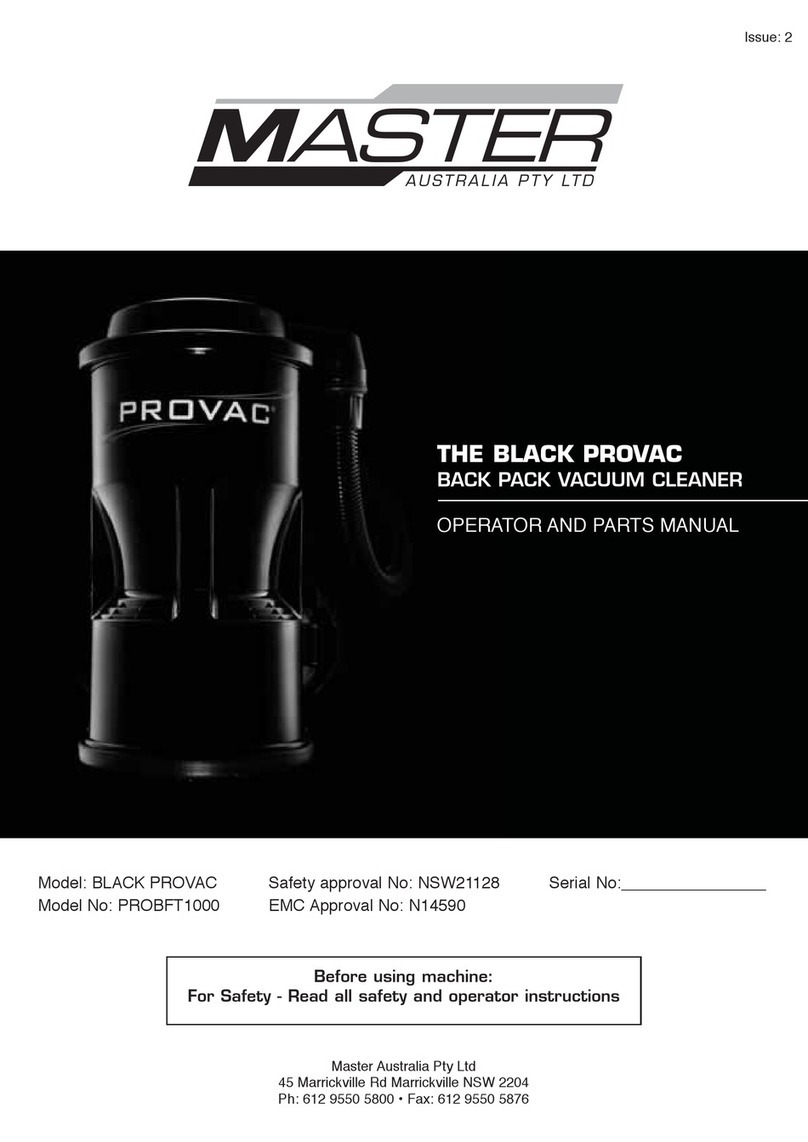 Master black provac Operator and parts manual