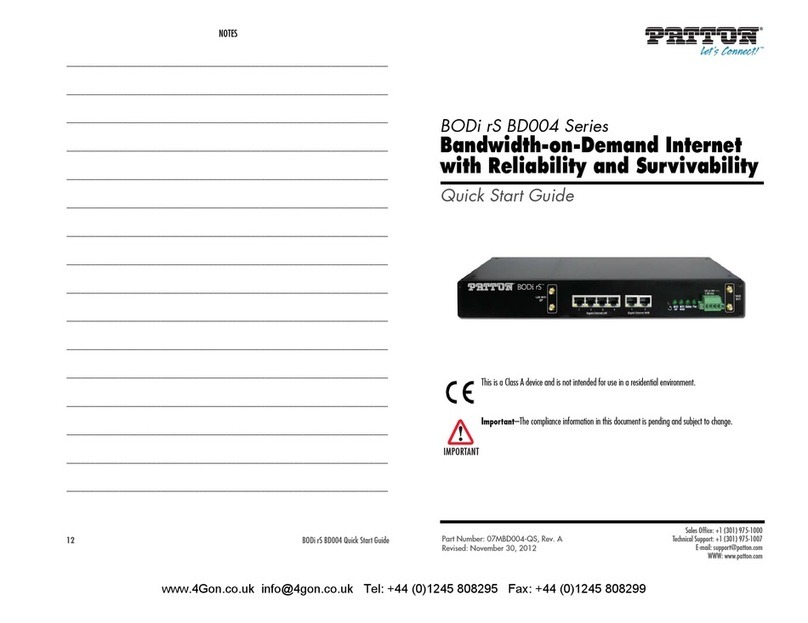 Patton BODi rS BD004 Series quick start guide