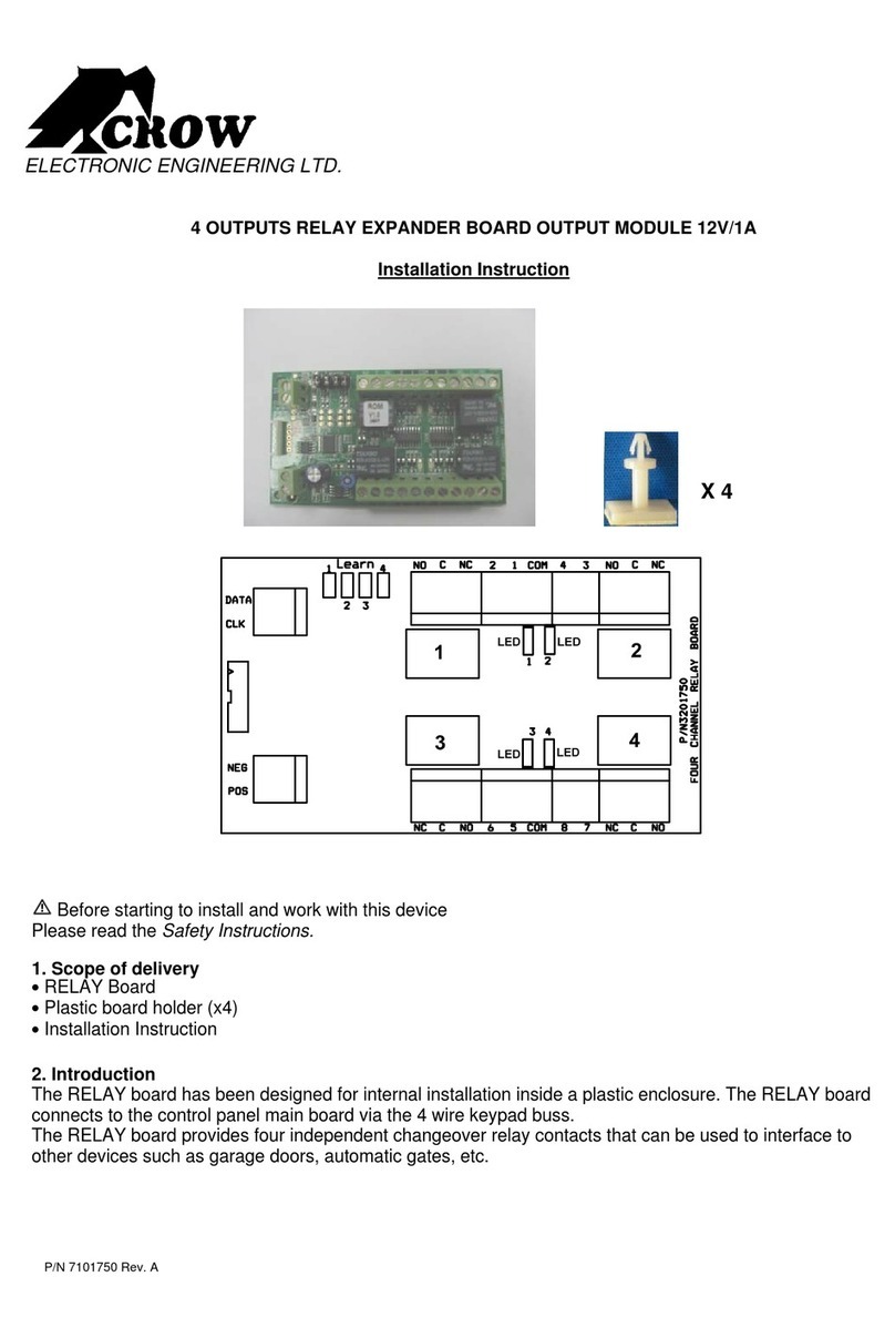 Crow 4 OUTPUTS RELAY EXPANDER BOARD OUTPUT MODULE... Installation instruction