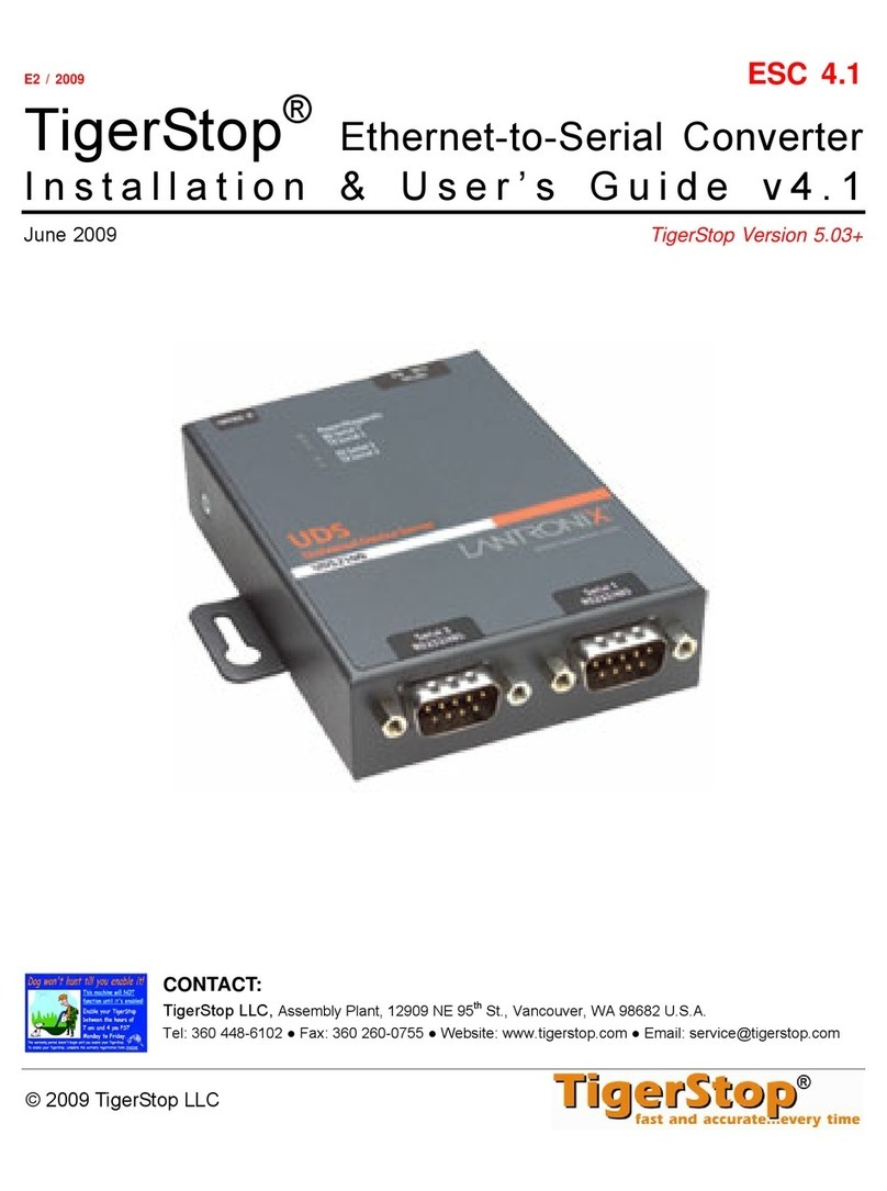 TigerStop Ethernet-to-Serial Installation & user guide TigerStop Ethernet-to-Serial Installation & user guide