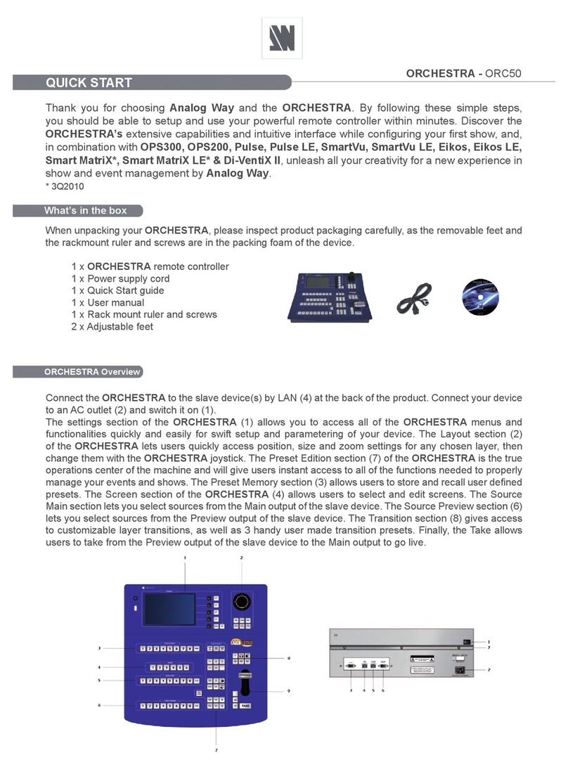 Analog way ORCHESTRA ORC50 quick start guide